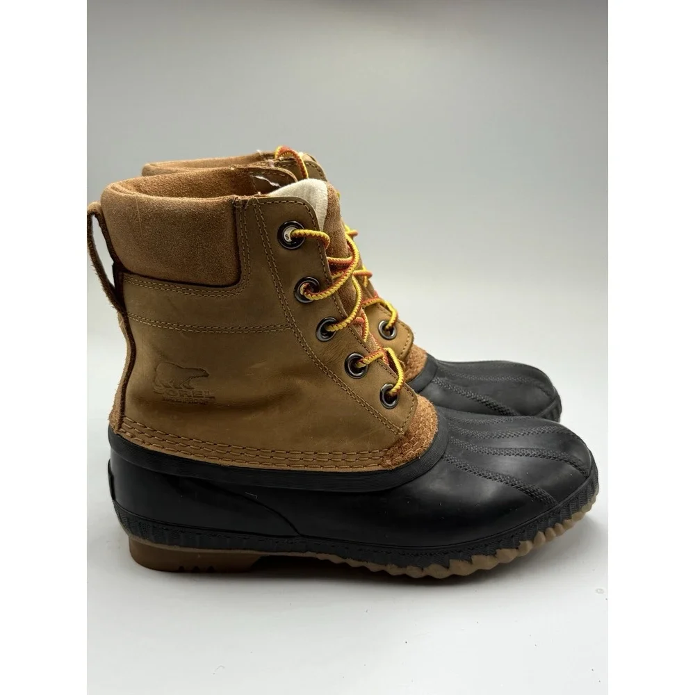 Sorel Cheyanne II Men Boot 6 Black Brown Leather Waterproof Snow Boot NY1891-286